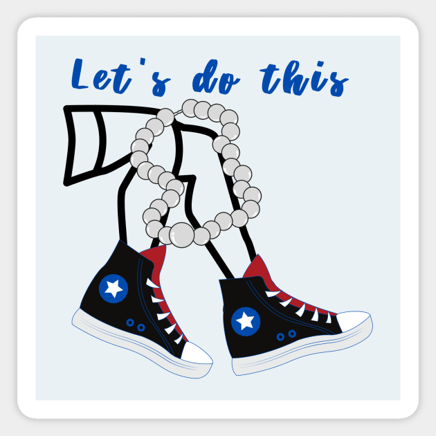 Chucks and Pearls/ Kamala Harris Sticker by Rebecca Abraxas - Brilliant Possibili Tees